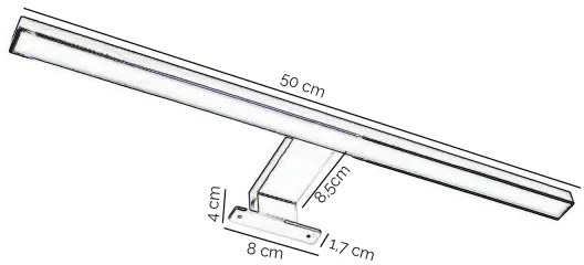 ONLI-Illuminazione a LED per specchi da bagno NEMO LED/5,5W/230V 4000K 50cm IP44 cromo opaco