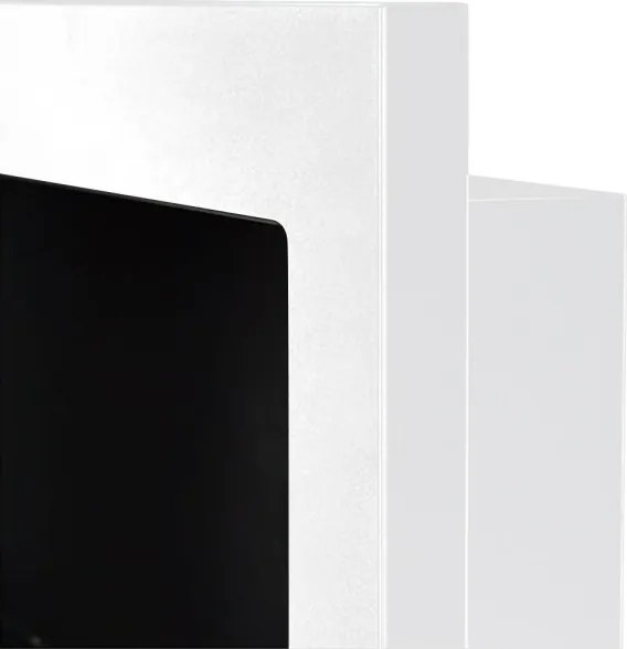 Camino a bioetanolo da parete o incasso Lucca Bianco L 90 x P 12 x H 40