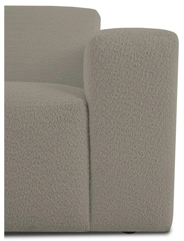 Divano angolare marrone chiaro in tessuto bouclé (angolo sinistro) Roxy - Scandic