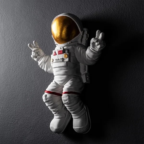 Decorazione da muro 47x35 cm astronaut oro