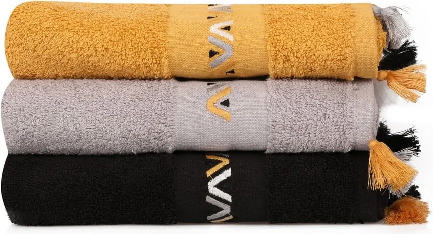 Set di asciugamani tipo terry in cotone 3 pz 50x90 cm Asorti – Foutastic