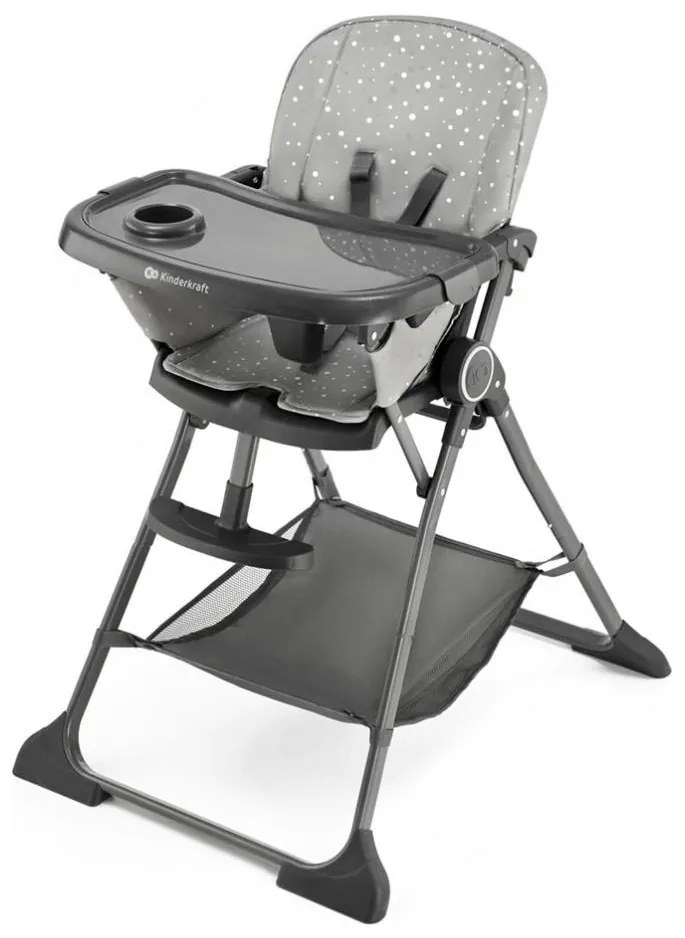 KINDERKRAFT - Sedia da pranzo per bambini FOLDEE grigio