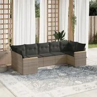 Set Divani da Giardino 7 pz con Cuscini Grigio in Polyrattancod mxl 113082