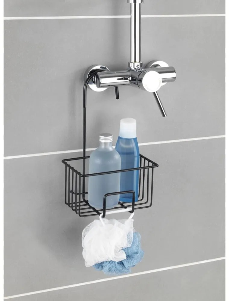 Mensola da bagno da appendere nera in acciaio inox Milito – Wenko