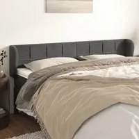 Testiera ad Orecchio Grigio Scuro 203x23x78/88 cm in Velluto 3117211