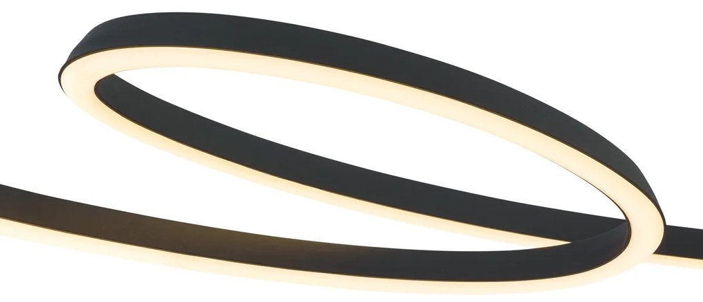 Lampada a sospensione scandinava nera 110 cm con LED dimmerabile a 3 livelli - Circuit