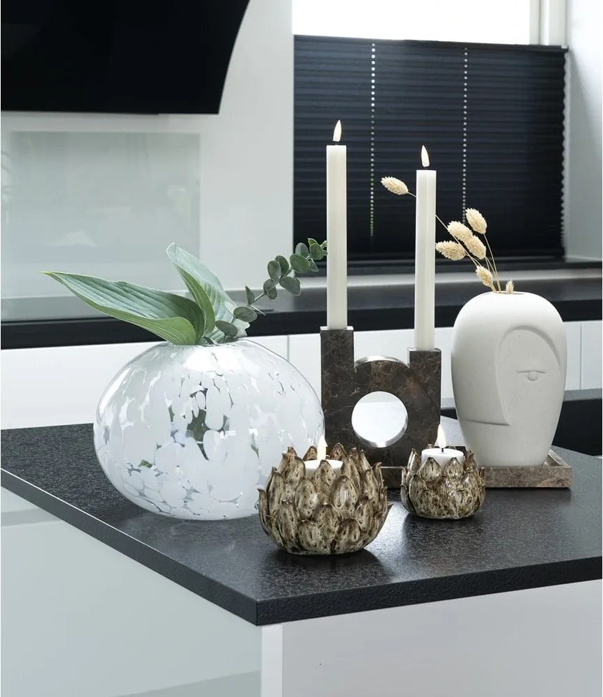 Vaso color crema in ceramica (altezza totale 19,5 cm) Face – House Nordic