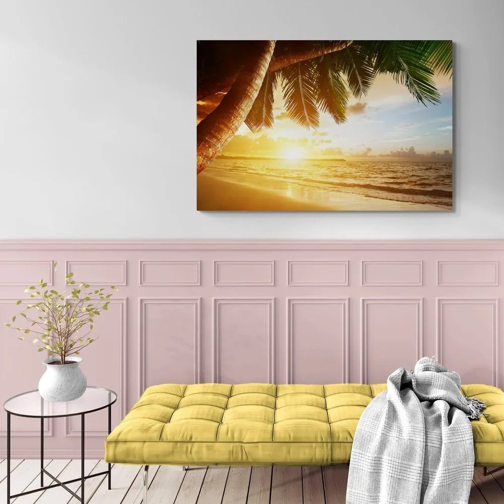 Quadro su tela – Alba sulla spiaggia caraibica