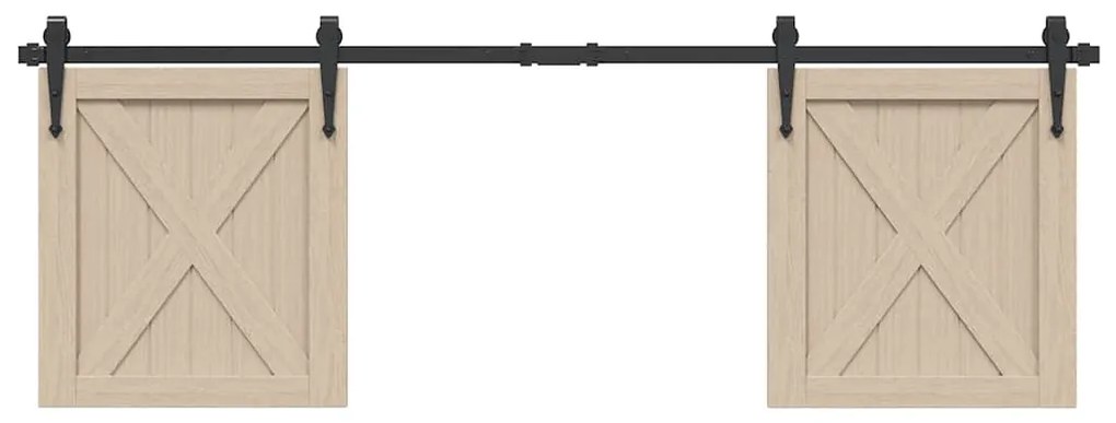 Kit Anta Scorrevole Per Armadio 152 Cm İn Acciaio Al Carbonio /