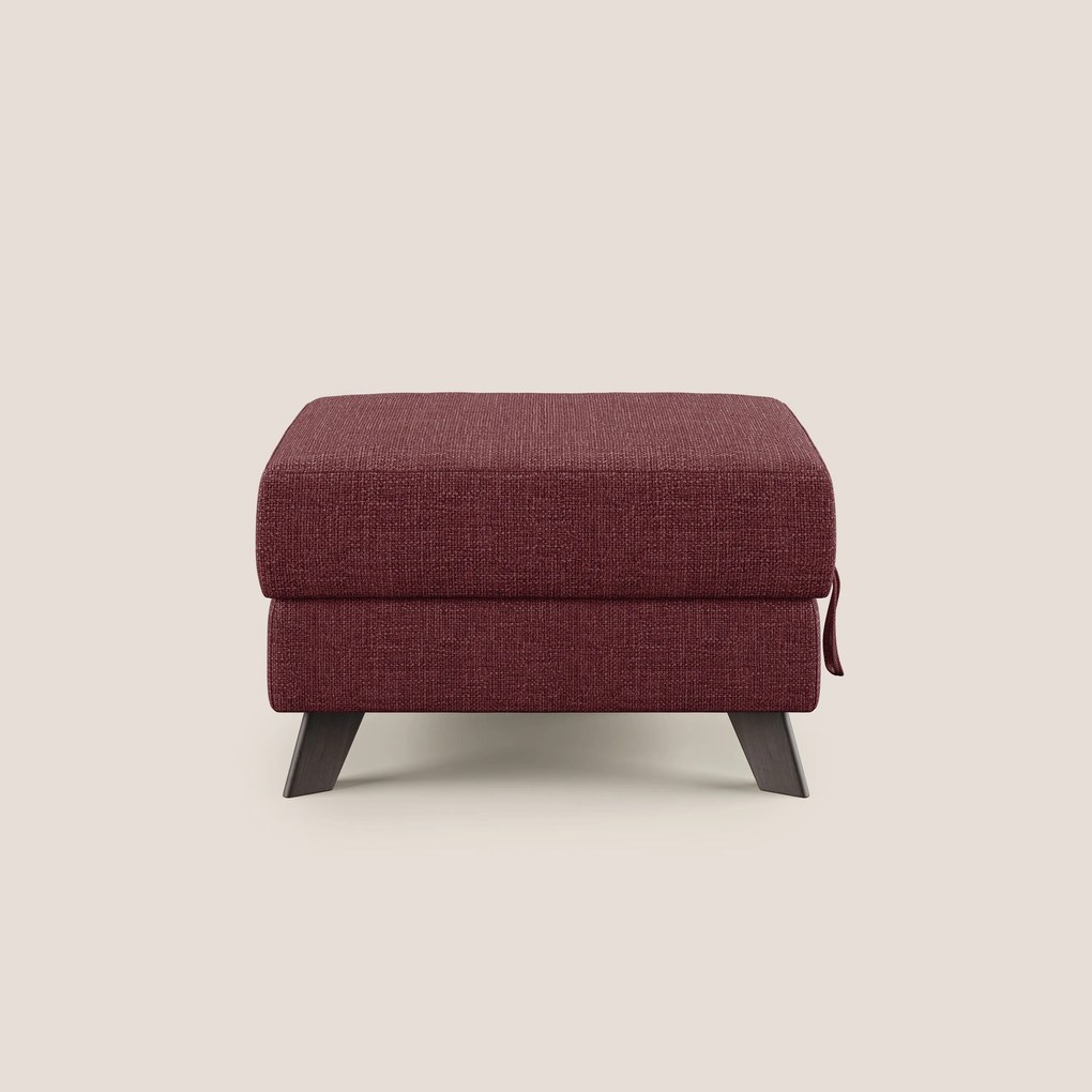Moon Pouf contenitore e piedini alti in tessuto morbido ad intreccio soft-touch impermeabile T06