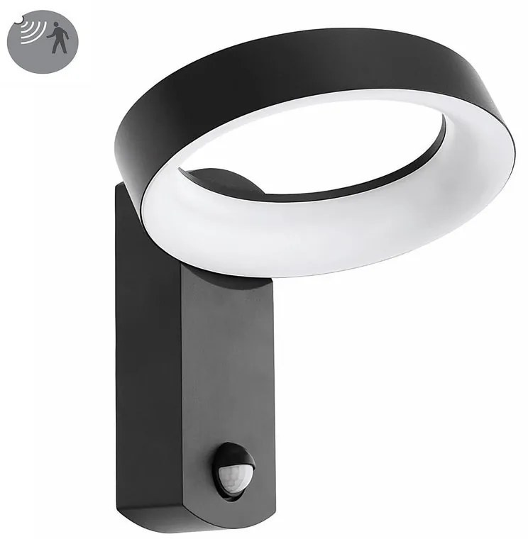 Applique LED design da esterno Pernate grigio IP44, con sensore di movimento luce bianco caldo 1250 lumen, EGLO
