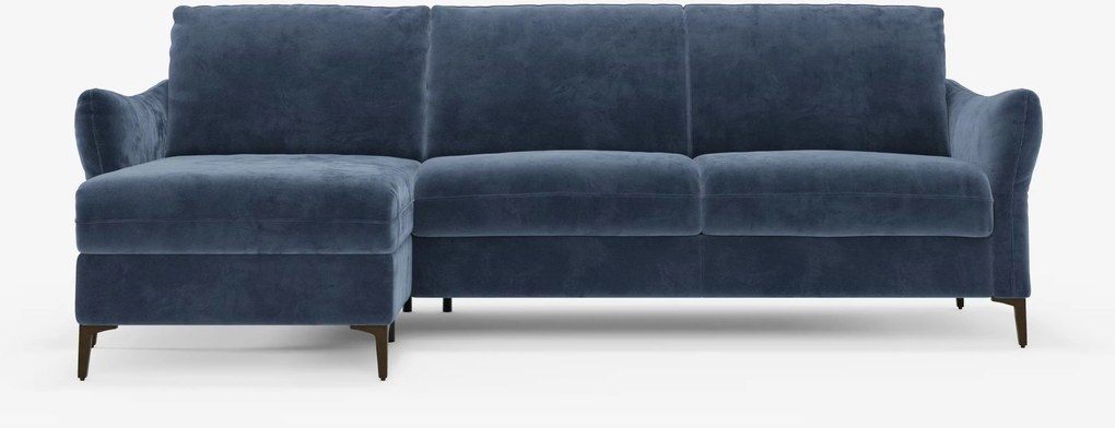 Dalia divano letto angolare con vano contenitore - materasso alto 18 cm in raffinato tessuto smacchiabile T30