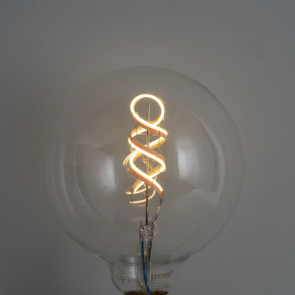 Lampadine LED intelligenti E27 dimmerabili G125 RGBW luminose 4W 250lm 2700K