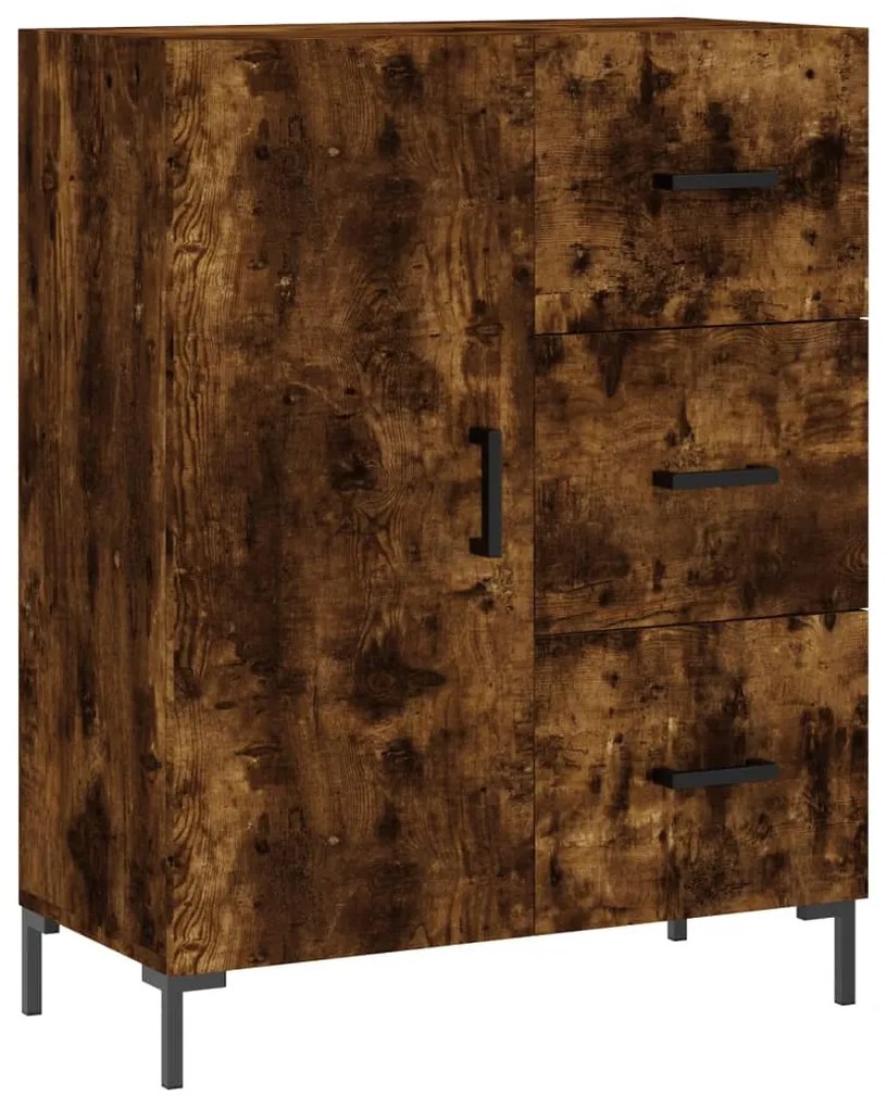 Credenza Rovere Fumo 69,5x34x90 cm in Legno Multistrato