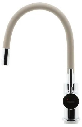 FERRO - Rubinetto per lavello con braccio flessible cromo lucido/beige