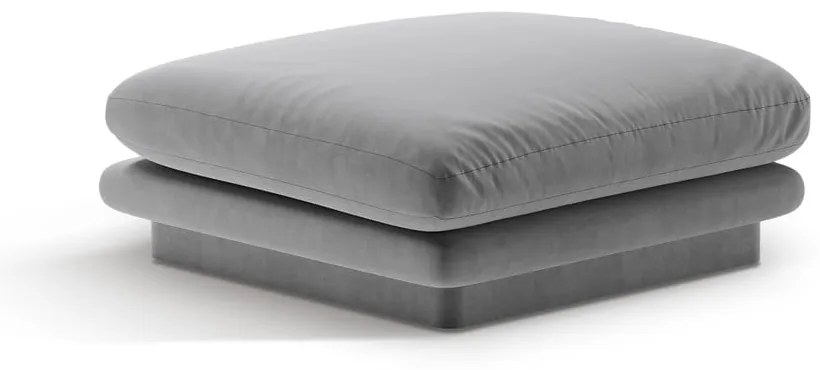 Poggiapiedi in grigio chiaro con rivestimento in velluto Torino – Micadoni