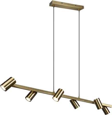 Trio - Lampadario a cavo MARLEY 6xGU10/35W/230V ottone