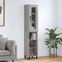 Credenza Grigio Sonoma 34,5x34x180 cm in Legno Multistrato 3199391