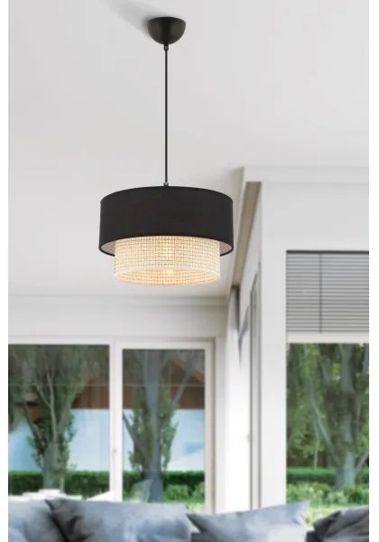 Lampadario a cavo ECHO 1xE27/60W/230V nero/crema
