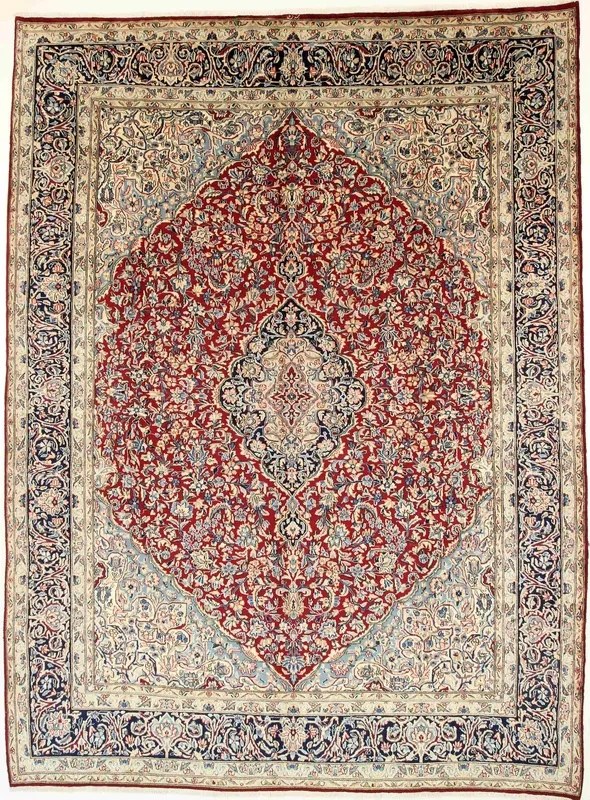 Kerman Tappeto persiano 390 x 290 Rosso (Iran) Annodato A Mano
