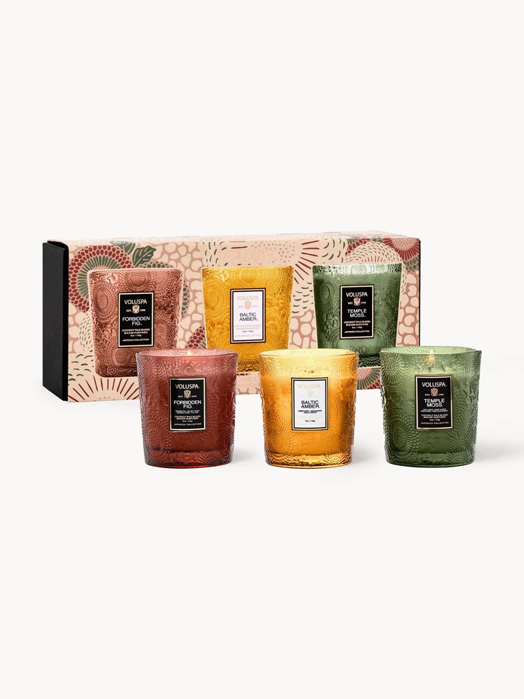 Set di 3 candele profumate fatte a mano Fragrant Foliage Demi