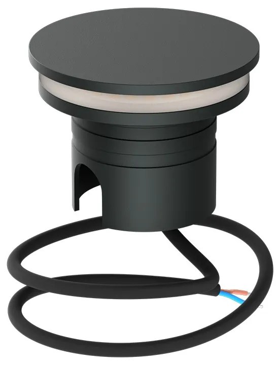 Faro LED interrato da Giardino 6W IP67 24V Luce Radente 360°- Antracite Colore Bianco Caldo 3.000K