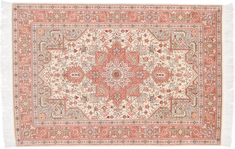 Tabriz Tappeto 150x100 Rosa (Iran) Annodato A Mano