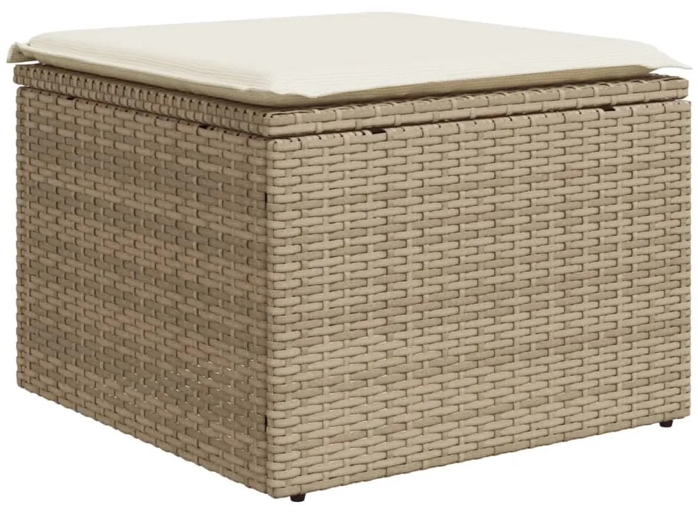 Set divani da giardino 12 pz con cuscini beige in polyrattan