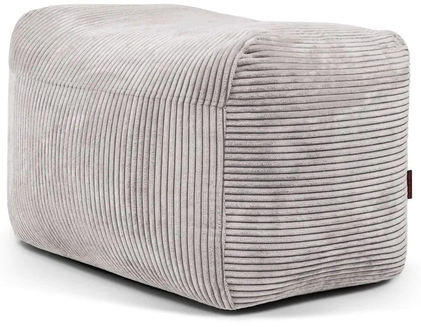 Puof a sacco grigio chiaro con rivestimento in velluto a coste Plus 70 Lounge – SLOWDOWN