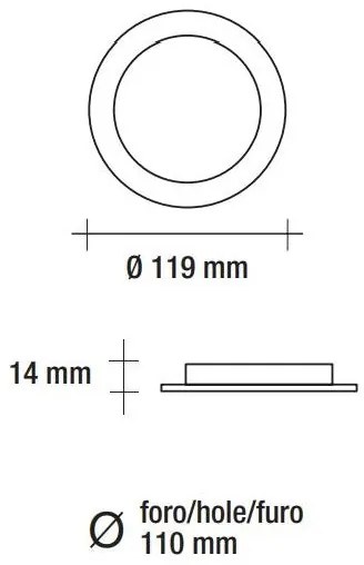 Vivida pannello led tondo bianco 6w 400lm 3000k ((ULTIMI DISPONIBILI - N°6)