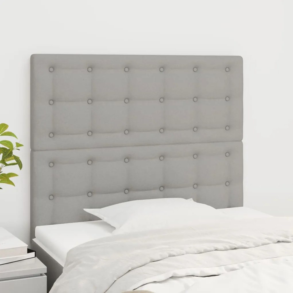 Testiere 2 Pz Grigio Chiaro 100x5x78/88 Cm İn Tessuto /