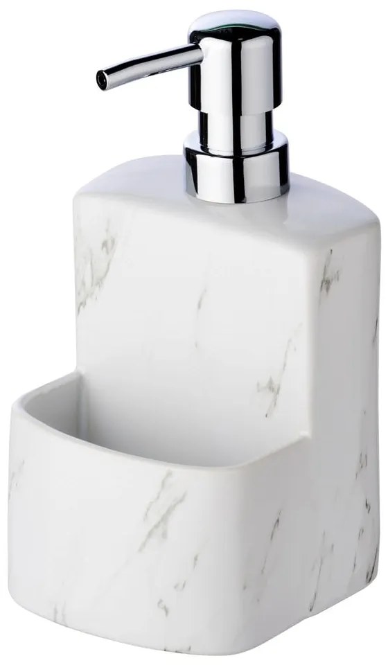 Distributore di sapone in ceramica bianca Marble, 380 ml Festival - Wenko
