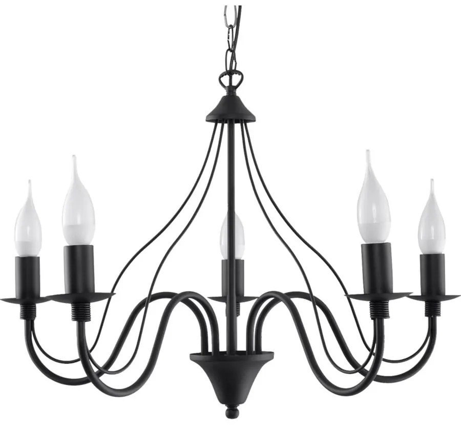 Lampada a sospensione nera 5 Fiorano - Sollux