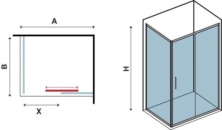 Box doccia 70x100 apertura scorrevole vetro anticalcare KF5000S - KAMALU
