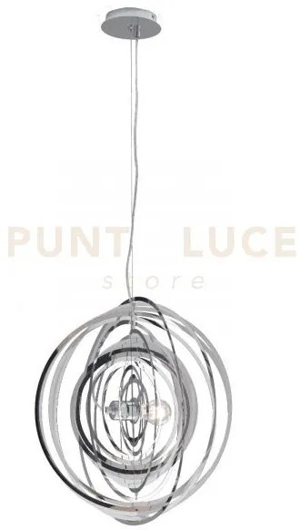 Lampadario a sospensione club cromo 1 luce attacco e27 50x50x120cm ...