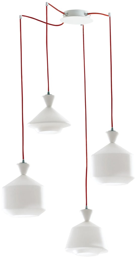 Lampadario Sospensione Sugar Class Colore Bianco 4 x  E 27  max  60W