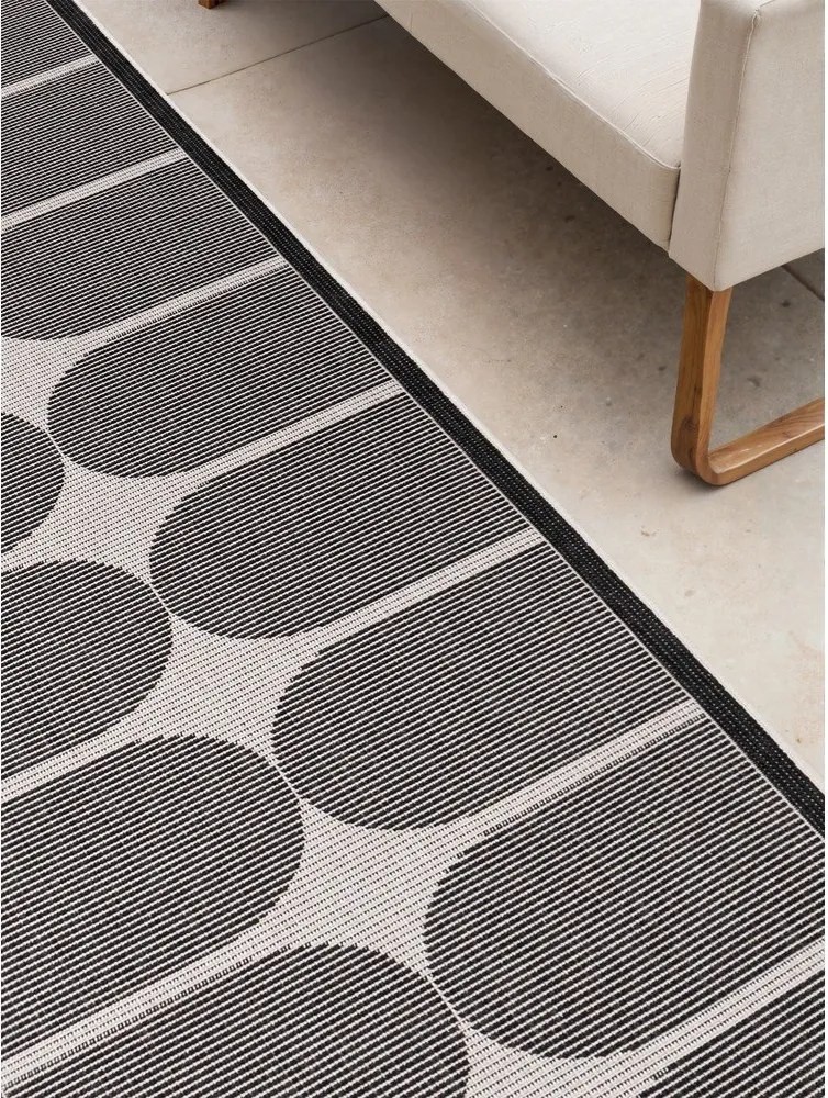 Passatoia da interno ed esterno bianca e nera 80x250 cm Duet Bowen – NORTHRUGS