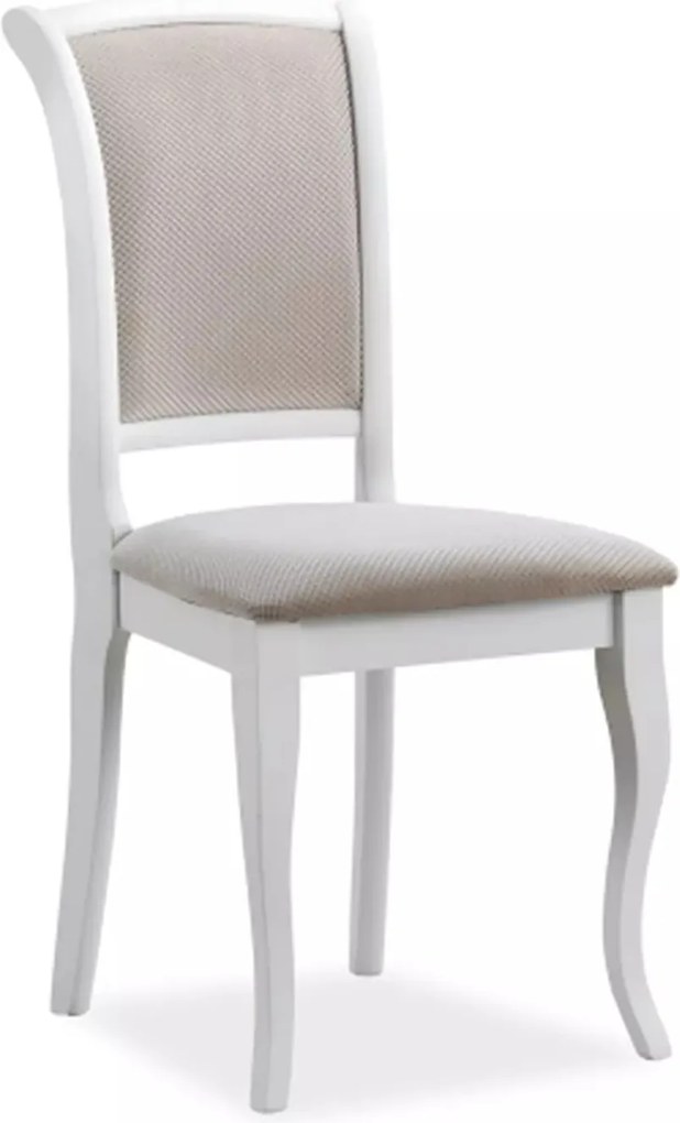 Sedia MN-SC in tessuto beige – struttura bianca