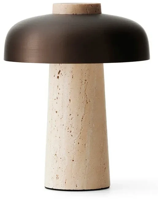 Reverse Portable Lampada da Tavolo Sabbia Travertine/Bronzed Alluminio - Audo Co