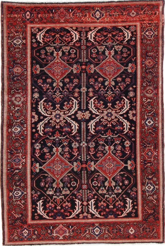 Malayer Tappeto 130 x 200 Rosso (Iran) Annodato A Mano