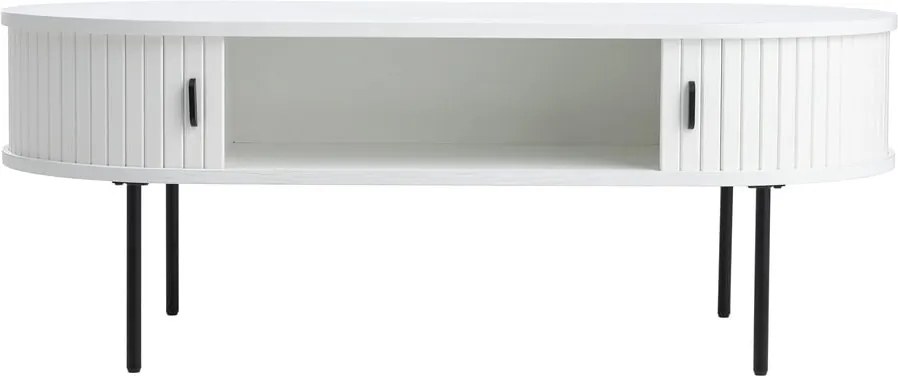 Tavolino da salotto bianco effetto rovere 60x120 cm Nola – Unique Furniture