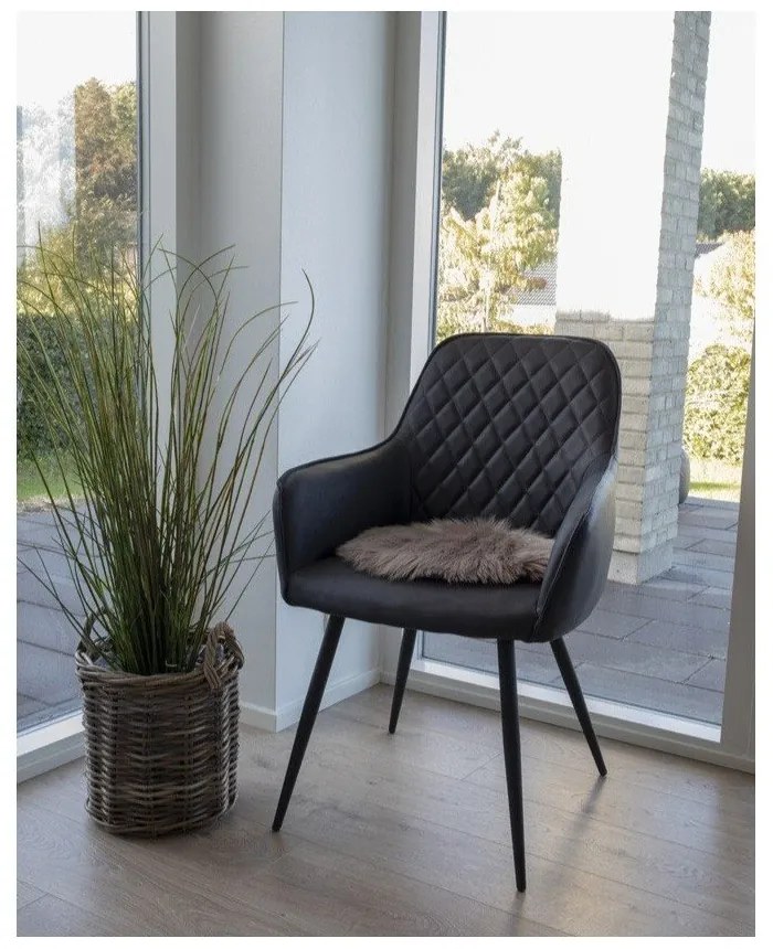 Set di sedie da pranzo blu scuro in imbottito con braccioli 2 pz Harbo – House Nordic