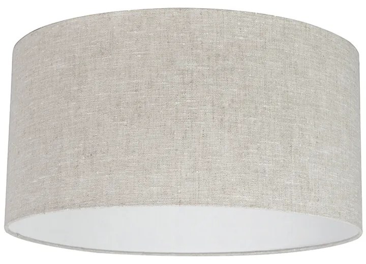 Lampada a sospensione rustica bianca con paralume in cotone grigio chiaro 50 cm - Combi