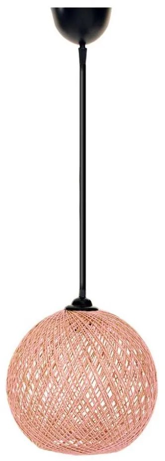 Lampadario su corda  JUTE 1xE27/60W/230V rosa