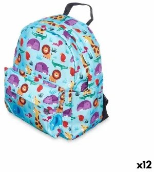 Zaino Scuola animali Multicolore 28 x 12 x 22 cm (12 Unità)