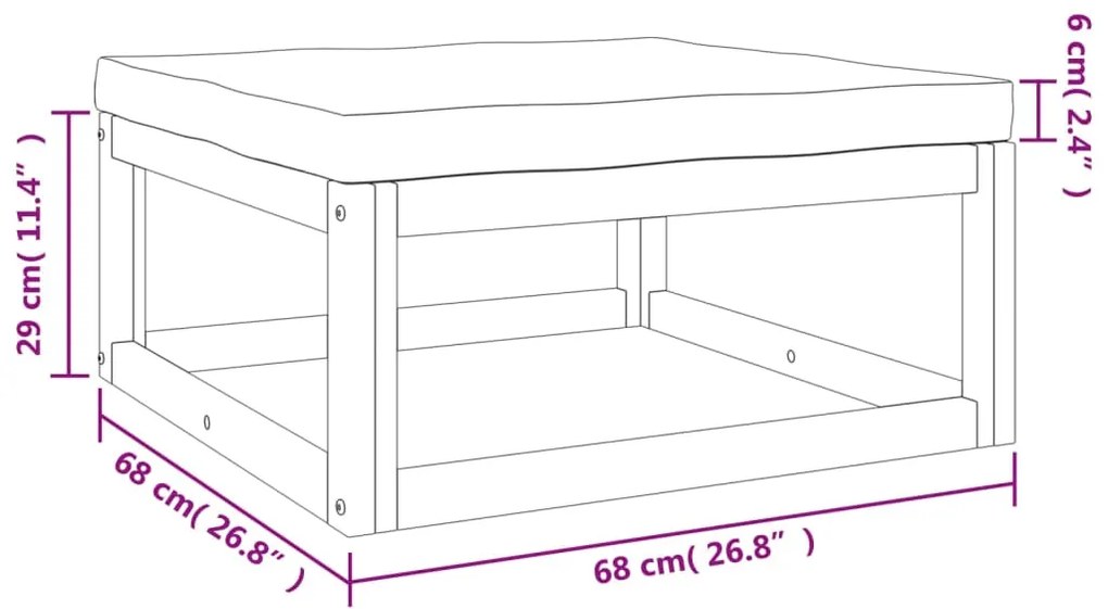 Set Salotto Giardino 10pz Cuscini Grigio Chiaro Legno Massello