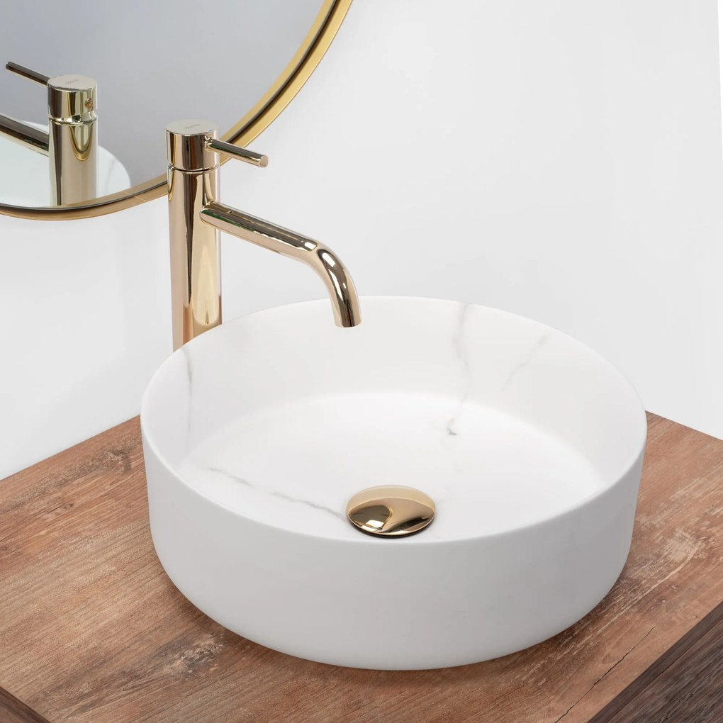 Lavabo da appoggio Rea Sami Marble Mat