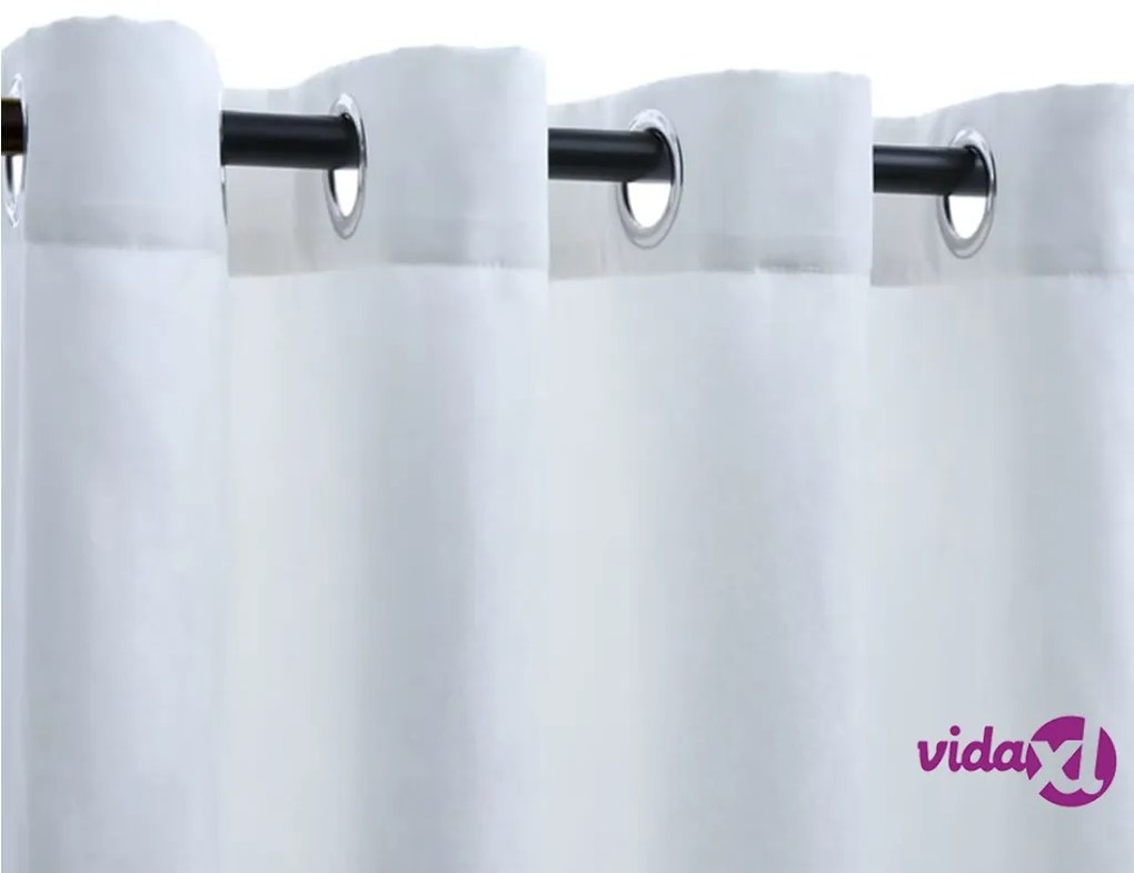 vidaXL Tende Oscuranti con Anelli in Metallo 2 pz Avorio 140x225 cm