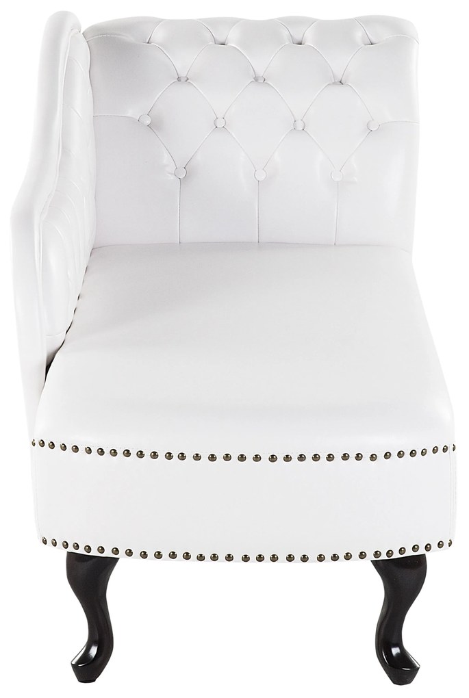 Chaise longue vintage destra in pelle sintetica bianca NIMES Beliani