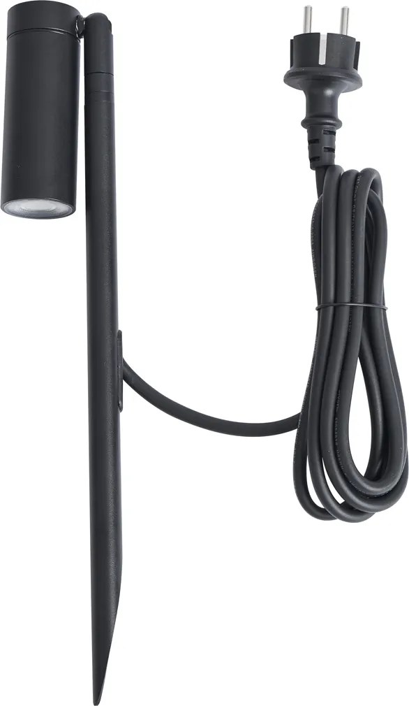 Faretto a picchetto nero 40cm incl. LED regolabile IP65 incl. cavo e spina - Carl